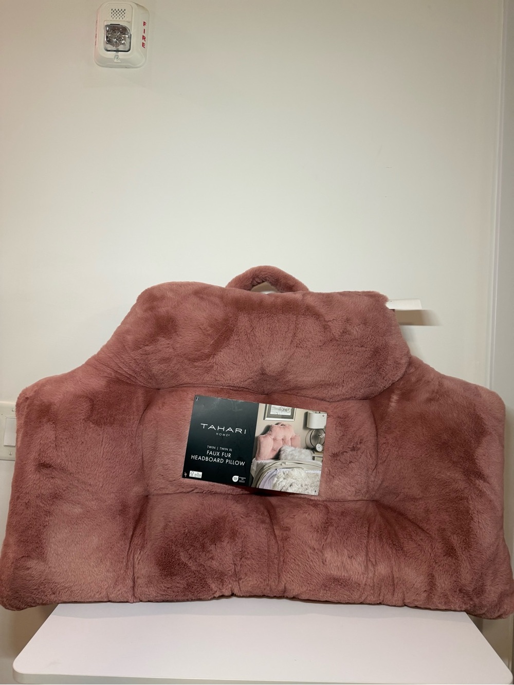 Tahari Plush Faux Fur Headboard Pillow - Dusty Rose Pink